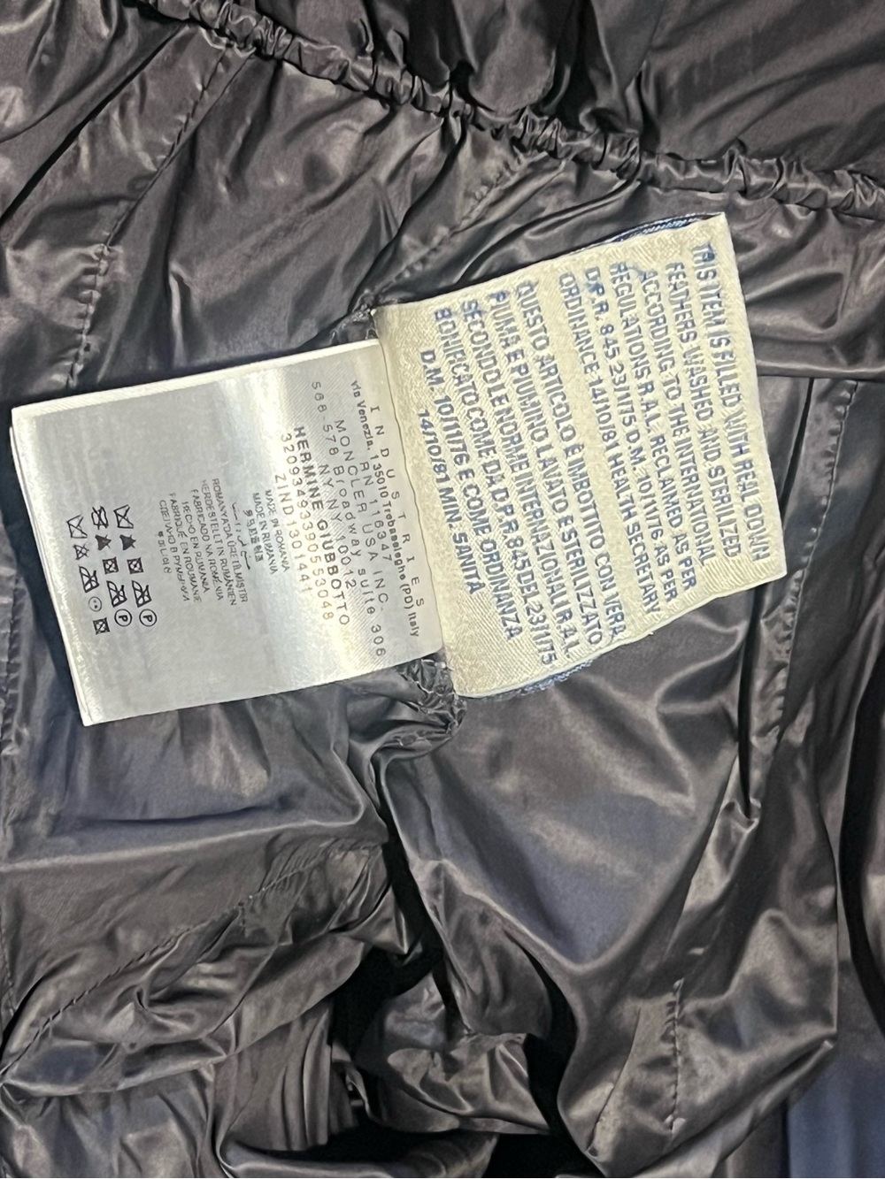 MONCLER Authentic Hermine Long Down Puffer Coat - Dark Gray, No Hood | Size 2, M - Picture 12 of 12